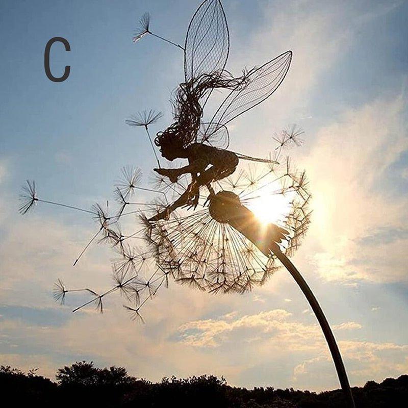 Dancing Fairy Statue Steel – Garden Decor, Home Accent – Outdoor, Patio