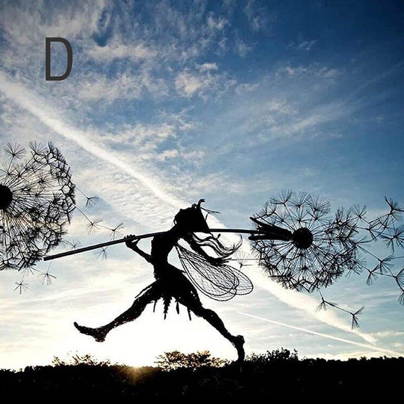 Dancing Fairy Statue Steel – Garden Decor, Home Accent – Outdoor, Patio