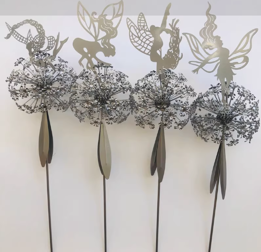 Dancing Fairy Statue Steel – Garden Decor, Home Accent – Outdoor, Patio