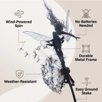 Dancing Fairy Statue Steel – Garden Decor, Home Accent – Outdoor, Patio
