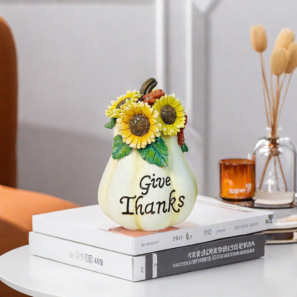 Decorative Pumpkin Sculpture – Autumn Home Decor, Halloween Decoration