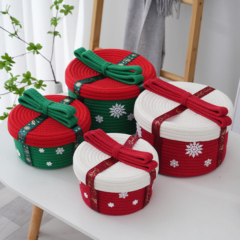 Decorative Storage Basket with Christmas Motif – Holiday Decor, Home Organization