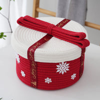 Decorative Storage Basket with Christmas Motif – Holiday Decor, Home Organization