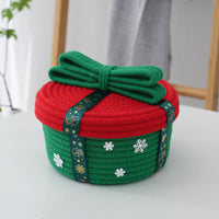 Decorative Storage Basket with Christmas Motif – Holiday Decor, Home Organization