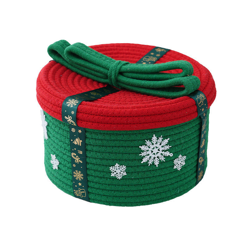 Decorative Storage Basket with Christmas Motif – Holiday Decor, Home Organization