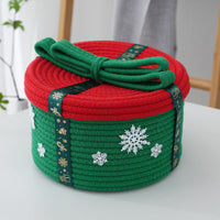 Decorative Storage Basket with Christmas Motif – Holiday Decor, Home Organization