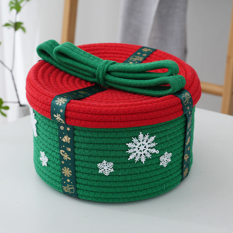 Decorative Storage Basket with Christmas Motif – Holiday Decor, Home Organization