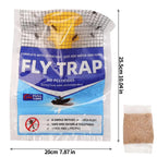 Disposable fly trap with water-soluble bait for outdoor use