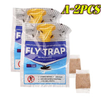 Disposable fly trap with water-soluble bait for outdoor use