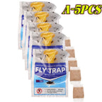 Disposable fly trap with water-soluble bait for outdoor use