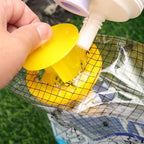 Disposable fly trap with water-soluble bait for outdoor use