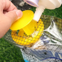 Disposable fly trap with water-soluble bait for outdoor use