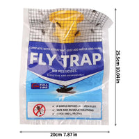 Disposable fly trap with water-soluble bait for outdoor use