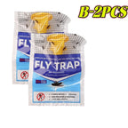 Disposable fly trap with water-soluble bait for outdoor use