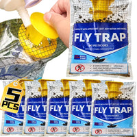 Disposable fly trap with water-soluble bait for outdoor use