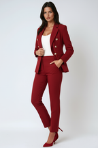 Double-Breasted Blazer Suit Set - Stylish Women's Office Wear in Classic Design