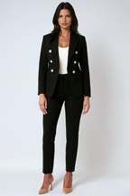 Double-Breasted Blazer Suit Set - Stylish Women's Office Wear in Classic Design