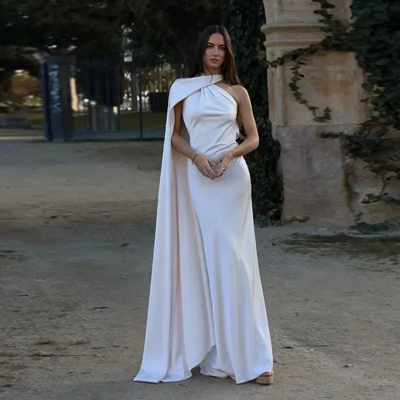 Draped Maxi Dress Women UK – Evening Gown Wedding Guest Cocktail Attire