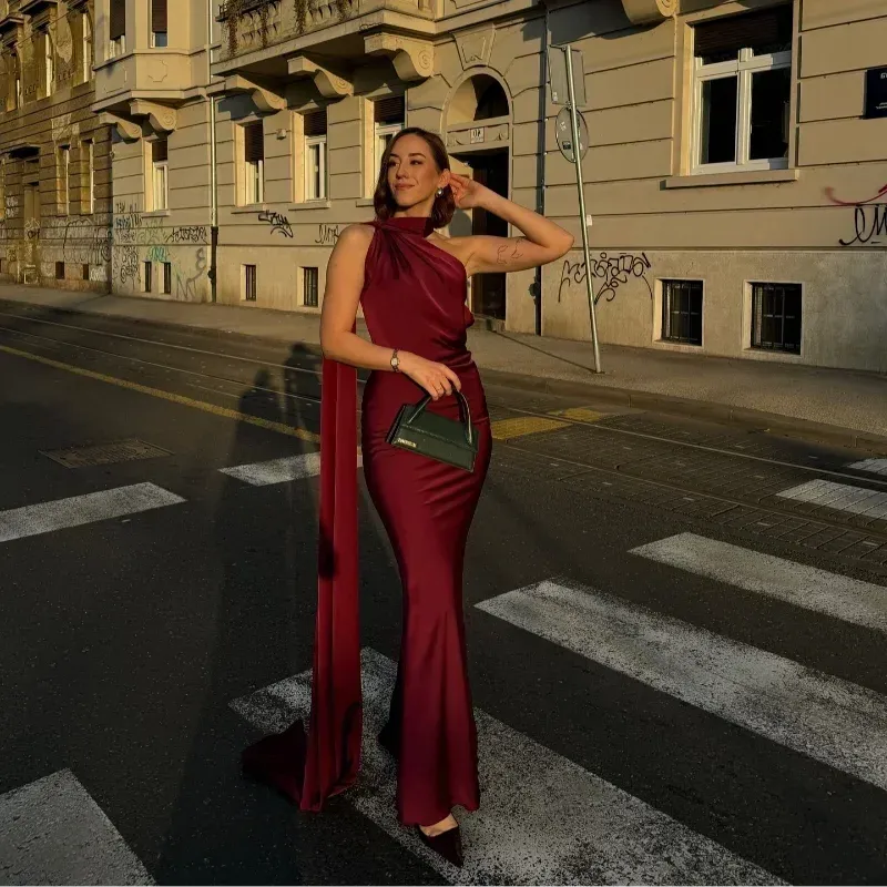 Draped Maxi Dress Women UK – Evening Gown Wedding Guest Cocktail Attire