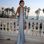 Draped Maxi Dress Women UK – Evening Gown Wedding Guest Cocktail Attire
