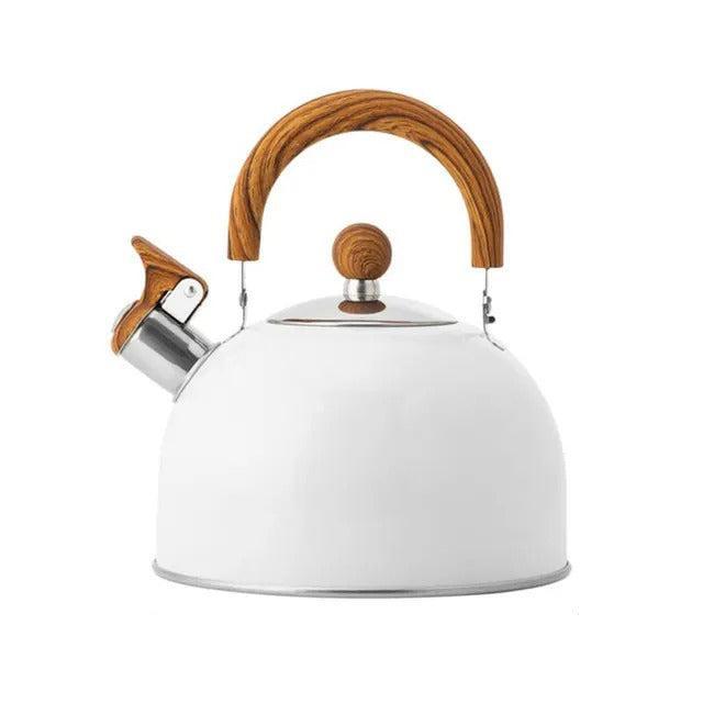 Edelstahl-Whistling Kettle mit isoliertem Griff – Kochen, Camping