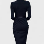 Elegant Damen-Midikleid aus Baumwolle mit Wickeloptik und Gürtel für besondere Anlässe
