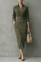 Elegant Damen-Midikleid aus Viskose mit Wickeloptik für besondere Anlässe