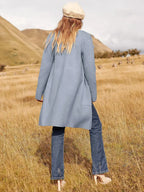 Elegant Lapel Coat in Soft Wool Blend for Women - Stylish Outerwear for Casual and Formal Occasions