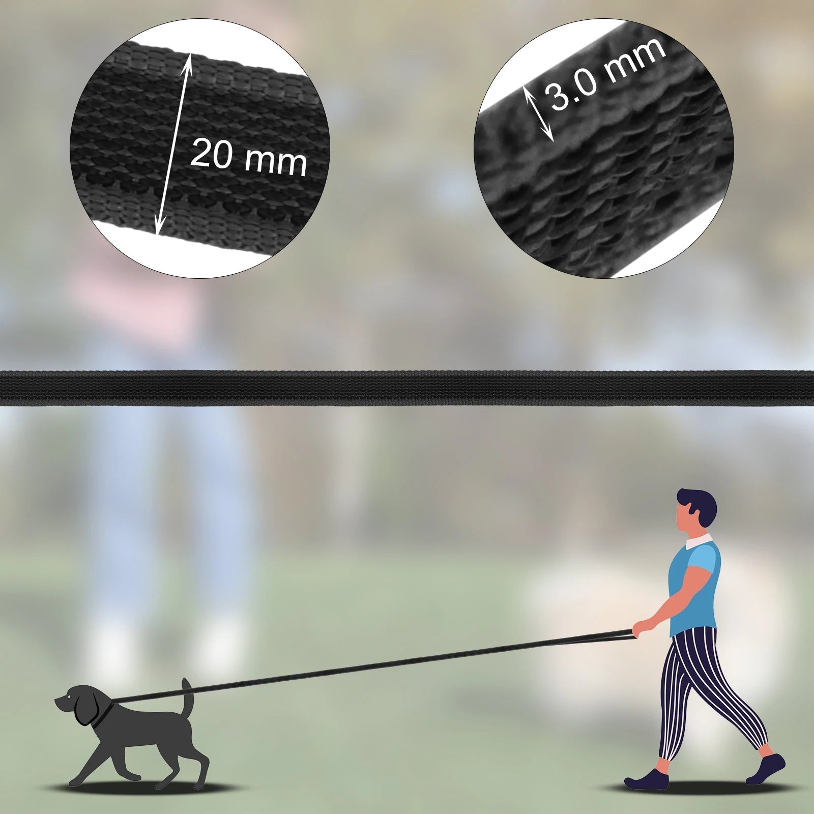 Extra Long Waterproof Dog Lead with Comfy Handle – Training, Outdoor