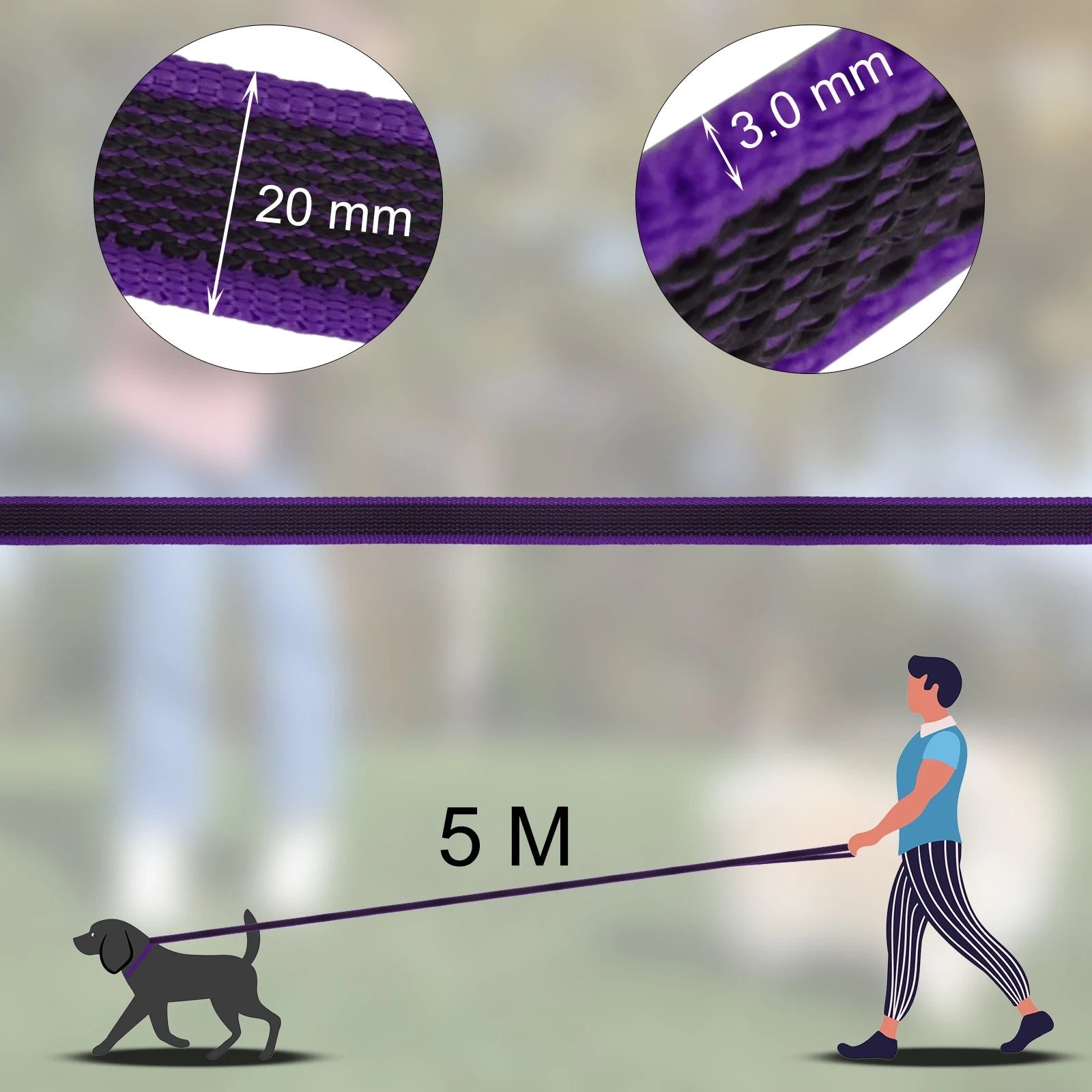 Extra Long Waterproof Dog Lead with Comfy Handle – Training, Outdoor