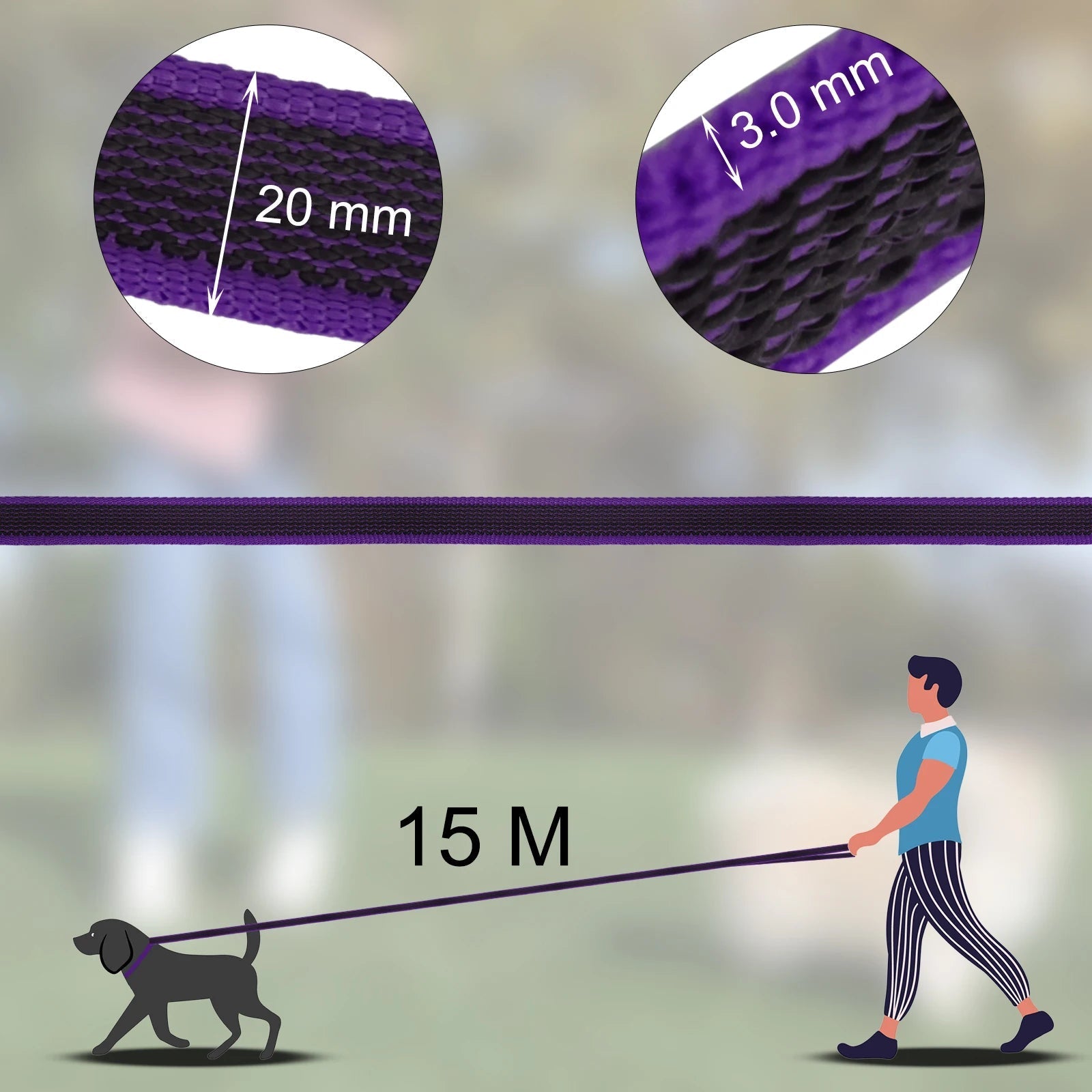 Extra Long Waterproof Dog Lead with Comfy Handle – Training, Outdoor