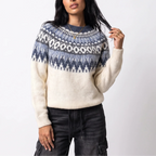Fair Isle Knit Jumper in Ivory - Casual Wear, Winter Fashion