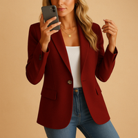 Fitted Women's Blazer - Tailored Stretch Fabric - Versatile for Smart and Casual Outfits - Perfect for Work or Events