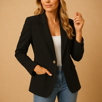 Fitted Women's Blazer - Tailored Stretch Fabric - Versatile for Smart and Casual Outfits - Perfect for Work or Events