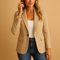 Fitted Women's Blazer - Tailored Stretch Fabric - Versatile for Smart and Casual Outfits - Perfect for Work or Events