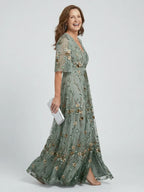 Floral Embroidered Maxi Dress for Women - Summer Casual Wear