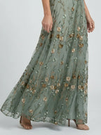Floral Embroidered Maxi Dress for Women - Summer Casual Wear