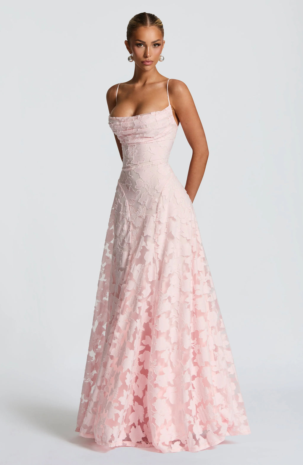 Floral Print Long Dress with Thin Straps Women UK – Wedding Guest Garden Party Evening Gown, Resort Holiday