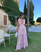 Floral Sleeveless Long Dress Women UK – Wedding Guest Garden Party Evening Gown, Cocktail Attire