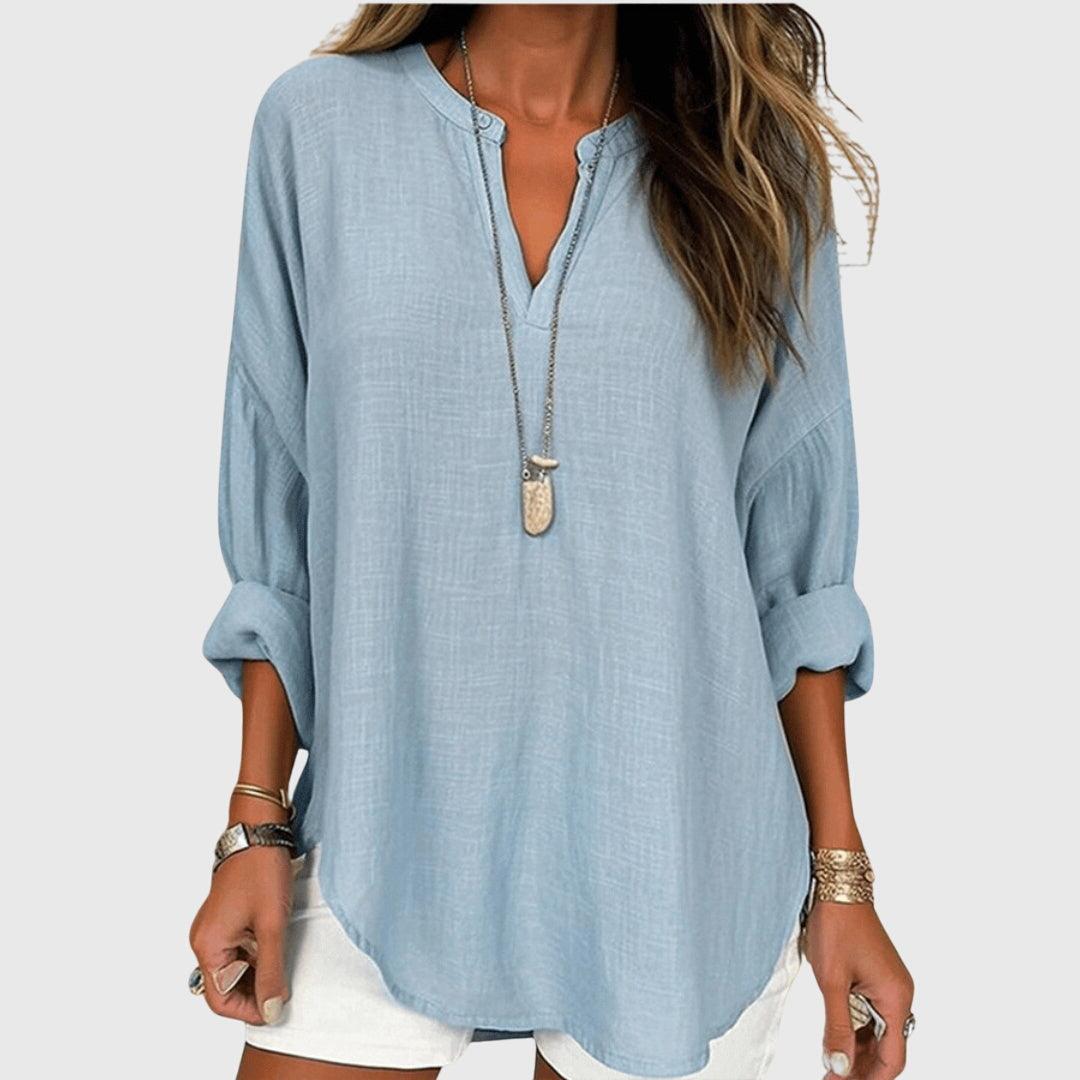 Flowy White Beach Shirt for Women UK – Holiday Wear Brunch Smart Casual