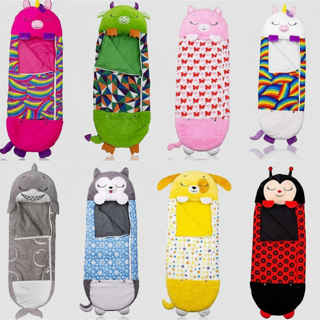 Foldable Kids' Sleeping Bag in Animal Shape – Camping, Sleepovers