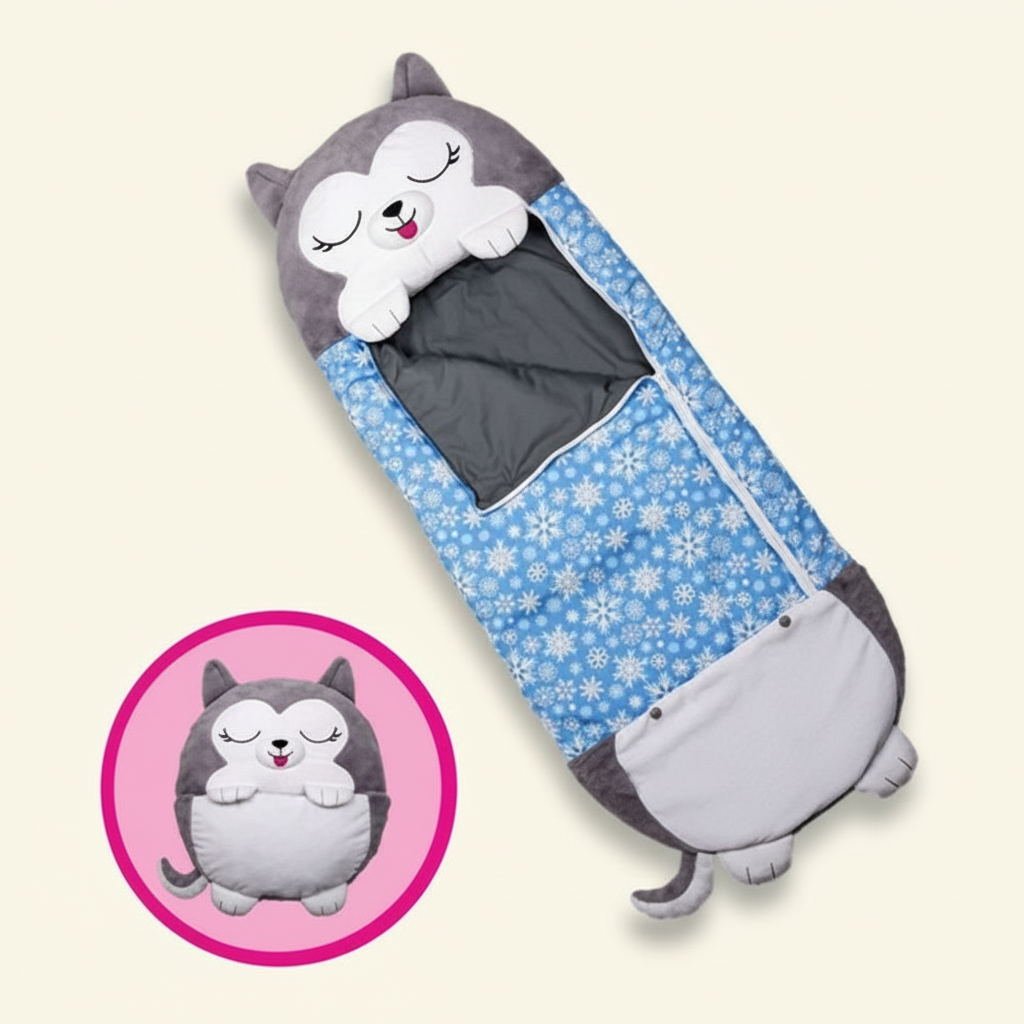 Foldable Kids' Sleeping Bag in Animal Shape – Camping, Sleepovers