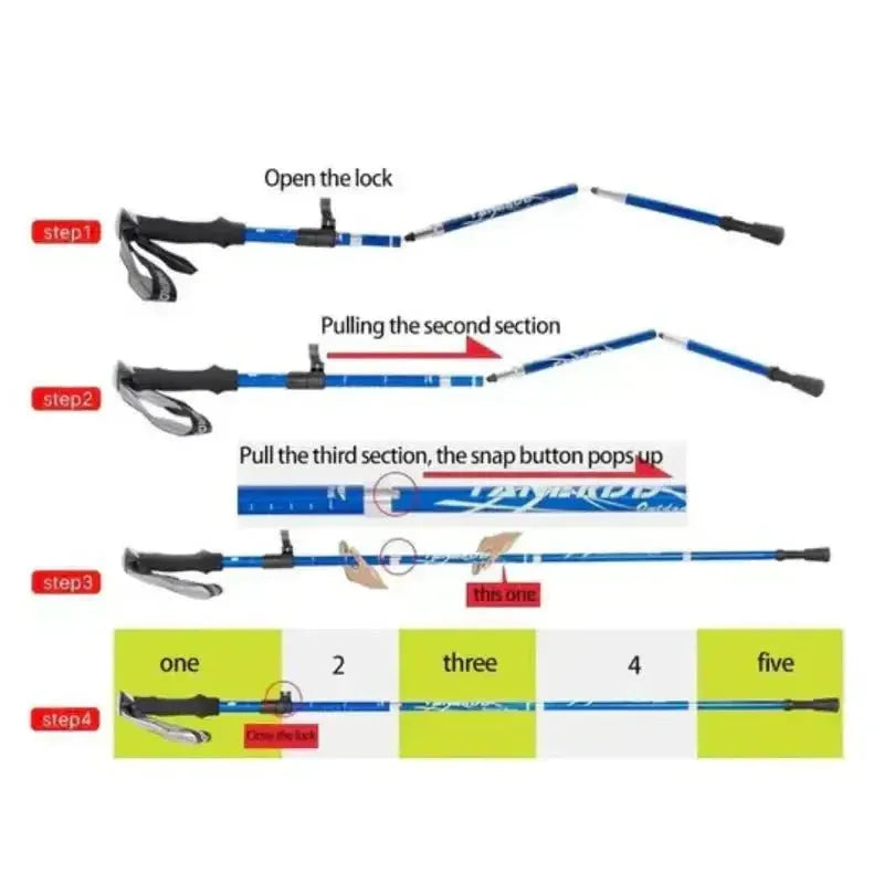 Foldable Trekking Pole Aluminum – Hiking, Camping