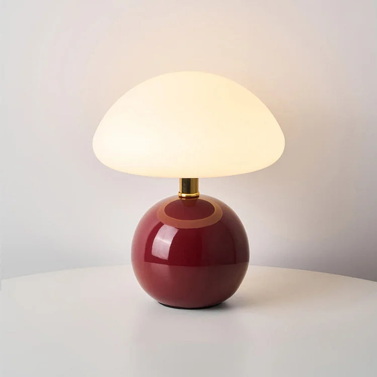 French Cream Mushroom Table Lamp with Adjustable LED Colors – Home Decor, Gift