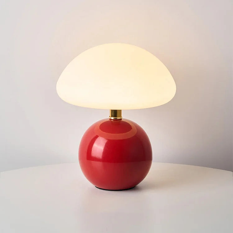 French Cream Mushroom Table Lamp with Adjustable LED Colors – Home Decor, Gift