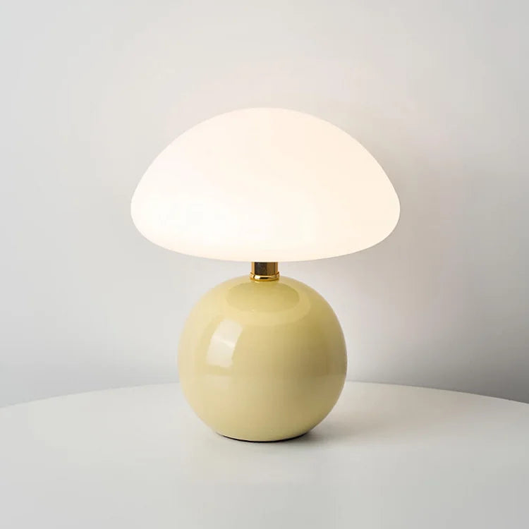 French Cream Mushroom Table Lamp with Adjustable LED Colors – Home Decor, Gift