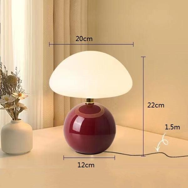 French Cream Mushroom Table Lamp with Adjustable LED Colors – Home Decor, Gift