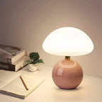 French Cream Mushroom Table Lamp with Adjustable LED Colors – Home Decor, Gift