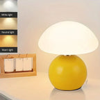 French Cream Mushroom Table Lamp with Adjustable LED Colors – Home Decor, Gift