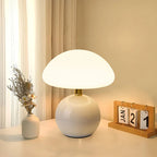 French Cream Mushroom Table Lamp with Adjustable LED Colors – Home Decor, Gift